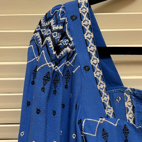 Hale Bob Hassina Embroidery Top in Blue, Size Small - Picture 10 of 16